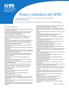 Pautas y estándares del AHRI