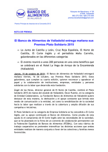 Nota de prensa - Fundación Banco de Alimentos de Valladolid