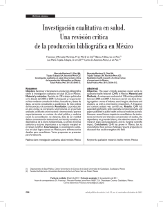 Investigación cualitativa en salud. Una revisión crítica de la