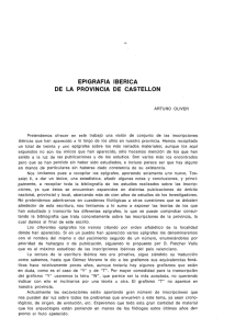 Epigrafía ibérica de la provincia de Castellón.Arturo