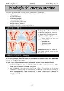 Patología del cuerpo uterino