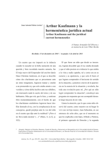 Arthur Kaufmann y la hermenéutica jurídica actual