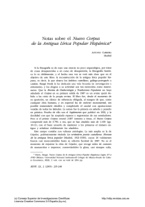Nuevo Corpus de la Antigua Lírica Popular Hispánica