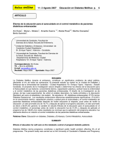 Efectos de la educación para el autocuidado en el control