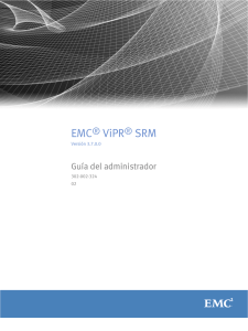 EMC® ViPR® SRM 3.7.0.0 Guía del administrador