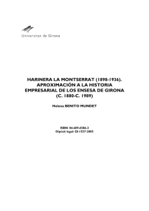 HARINERA LA MONTSERRAT (1898-1936). APROXIMACIÓN A LA