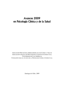 Avances 2009 en Psicología Clínica y de la Salud