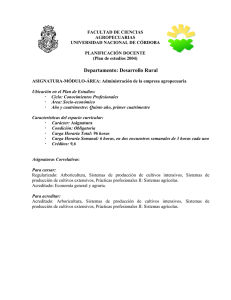 Departamento: Desarrollo Rural - Universidad Nacional de Córdoba
