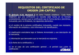 Certificado de Origen RD-CAFTA