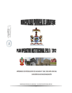 POI 2012 - Municipalidad provincial de Lambayeque