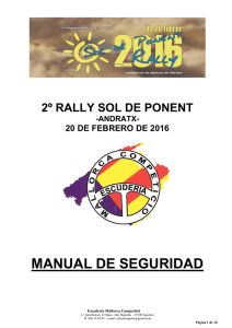 Plan de seguridad - Rally Sol de Ponent 2016