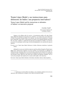 Tomás López Medel y sus instrucciones para defensores de Indios