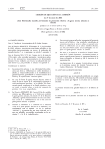 Decisión de Ejecución de la Comisión, de 27 de enero de