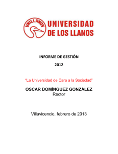INFORME DE GESTIÓN 2012 OSCAR DOMÍNGUEZ GONZÁLEZ