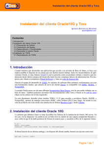 Instalación del cliente Oracle10G y Tora - ignacio