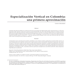 Especialización Vertical en Colombia: una primera aproximación