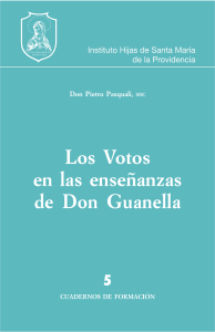 Los Votos en las enseñanzas de Don Guanella