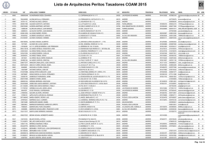 Lista de Arquitectos Peritos Tasadores COAM 2015