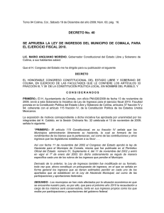 Ley de Ingresos del Municipio de Comala