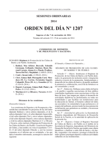 orden del día nº 1207 - Cámara de Diputados de la Nación