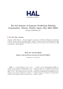 The 3rd Summit of Japanese Traditional Whaling - Hal-SHS