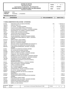 información de compras directas realizadas