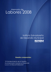 Labores 2008 - Instituto Salvadoreño de Desarrollo Municipal