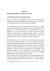 Cap1. Generalidades sobre la Industria Hotelera