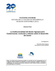 La Institucionalidad del Sector Agropecuario Costarricense