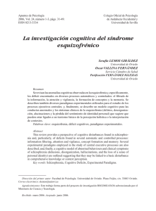 La investigación cognitiva del síndrome esquizofrénico.