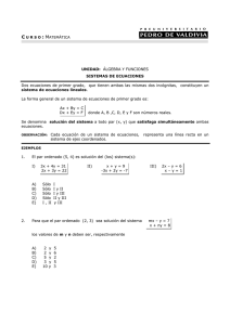 Álgebra y Funciones - Sistemas de Ecuaciones