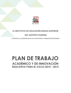Plan de Trabajo Académico y de Innovación Educativa para el Ciclo