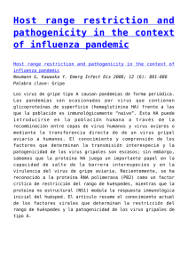 Host range restriction and pathogenicity in the context of influenza