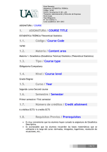1. ASIGNATURA / COURSE TITLE 1.1. Código / Course Code 1.2