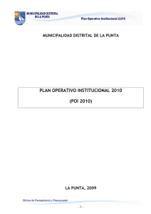 plan operativo institucional 2010 (poi 2010)