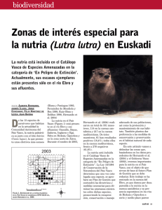 Zonas de interés especial para la nutria (Lutra lutra) en Euskadi
