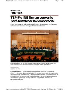 TEPJF e INE firman convenio para fortalecer la democracia