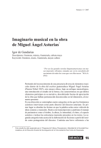 Imaginario musical en la obra de Miguel Ángel Asturias