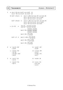 C3 Answers - Worksheet D