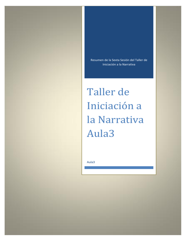 Taller De Iniciaci N A La Narrativa Aula