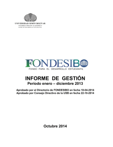 Informe de Gestión Año 2013 - fondesibo