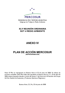 ANEXO IV PLAN DE ACCIÓN MERCOSUR