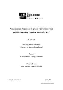 Madres solas: Relaciones de género y parentesco. Caso del Ejido