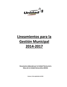 Lineamientos para la Gestión Municipal 2014-2017