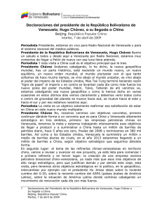 Declaraciones del presidente de la República Bolivariana de