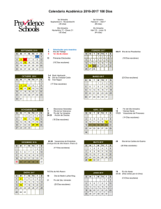 School Calendar - Providence Public Schools