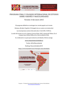 PROGRAMA FINAL V COLOQUIO INTERNACIONAL DE ESTUDIOS