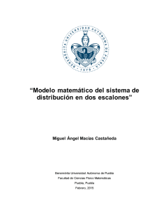 Modelo matemático del sistema de distribución en dos