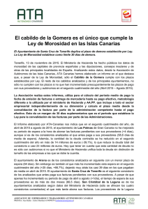 Informe Morosidad Canarias. Cabildos septiembre 2015