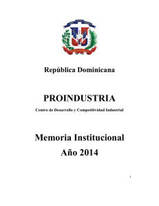 PROINDUSTRIA Memoria Institucional Año 2014